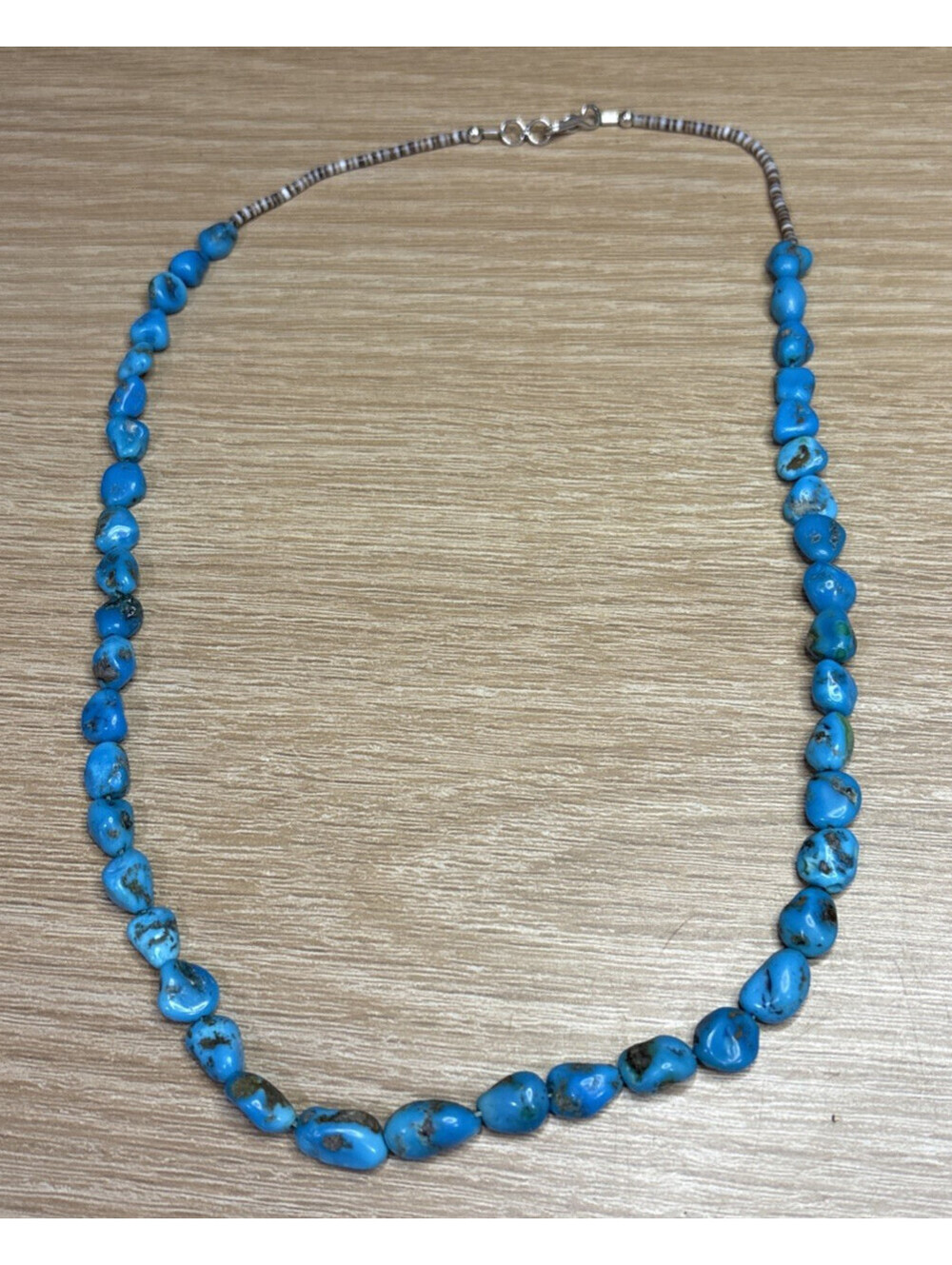 Women’s Turquoise Bead Necklace 21" w/Silver Tone Clasp
